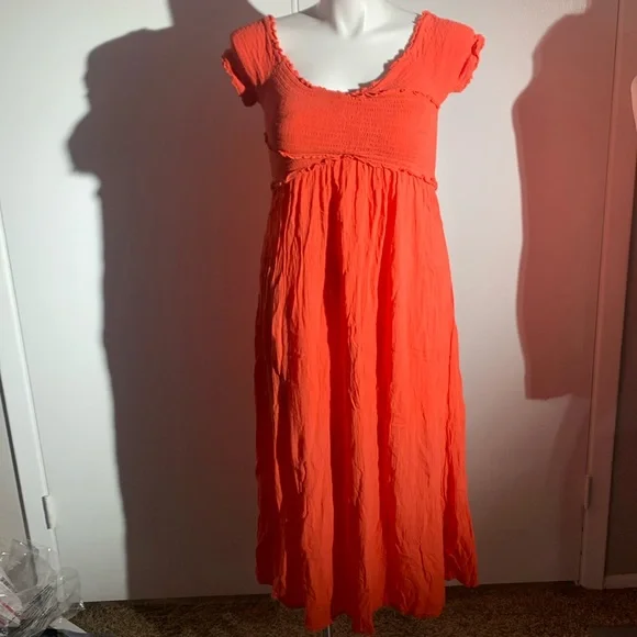patrons of peace red dress Patrons Of Peace Red Smocked Maxi Dress